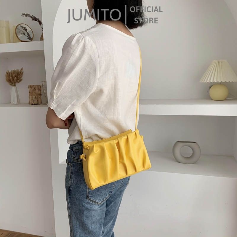 Túi xách nữ đeo chéo cầm tay rút dây da dúm Quảng Châu JUMITO SA1817