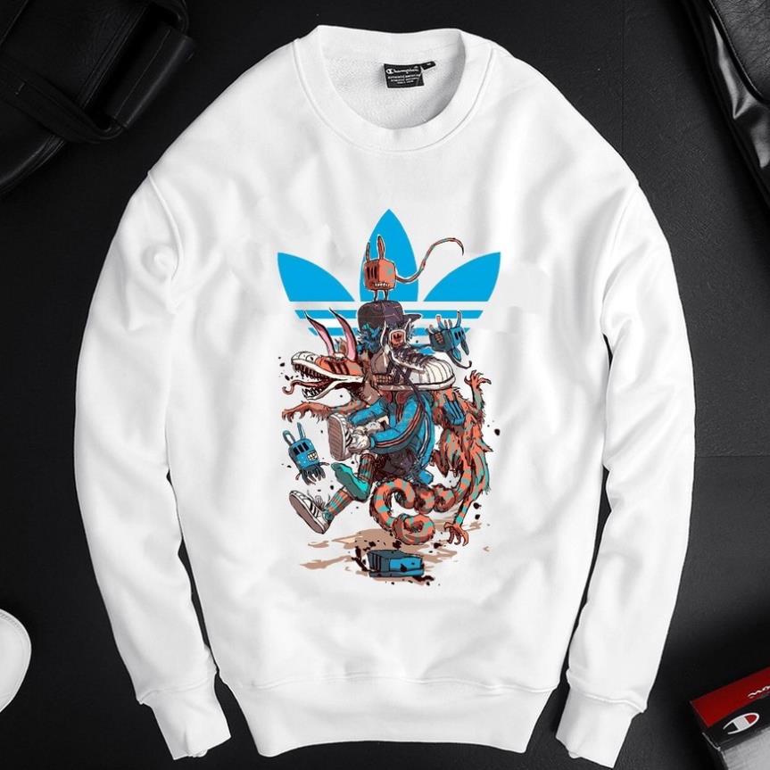 Áo thun in nỉ Nam Nữ Unisex dài tay không cổ - Áo phông cổ tròn chất poly Thái thu đông giữ nhiệt đen trắng BST-1.1 New