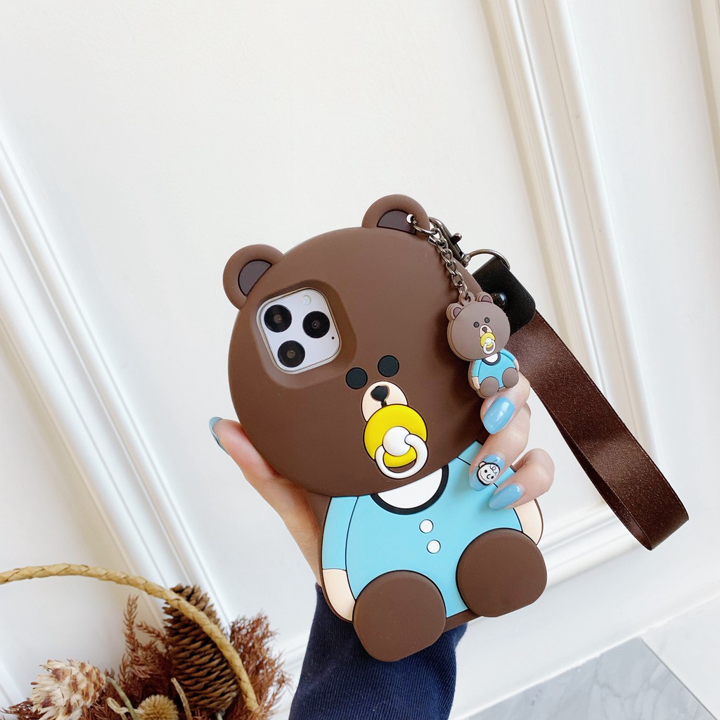 Bear Ốp điện thoại silicone mềm họa tiết gấu dễ thương cho OPPO R9/R9M R9PLUS R9S R11 R11 PLUS R17 A59/A59S A77 A73/A79