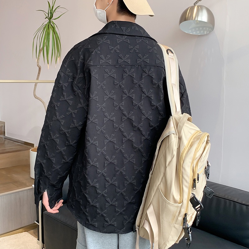 Áo sơ mi nam dài tay họa tiết nổi phong cách hàn quốc M59