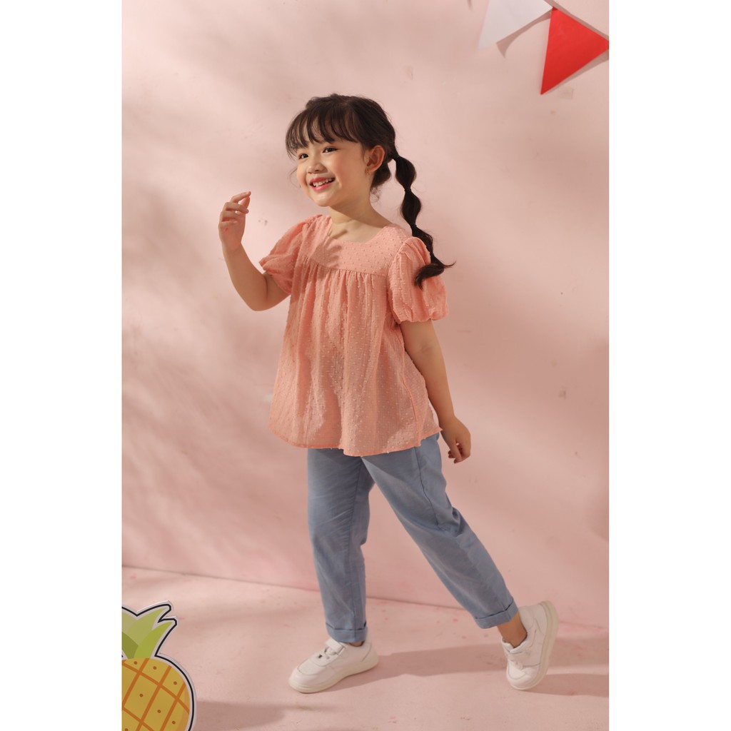 [LITTLE PINK] SARA PANTS - Quần baggy dập gấu bé gái