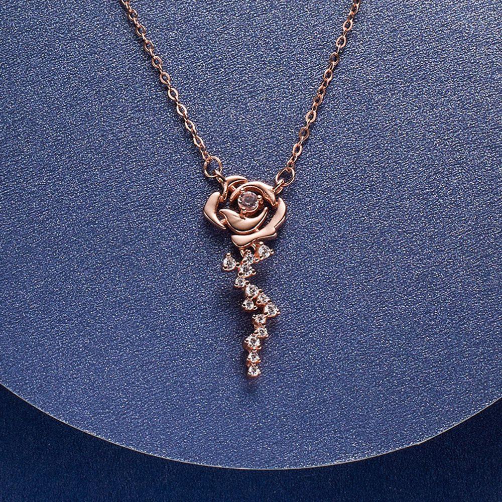 ANEMONE Vòng Cổ Choker Mặt Hoa Hồng Lấp Lánh Thời Thượng