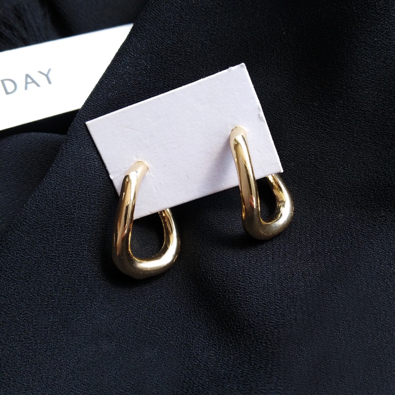 Bông Tai Chữ c Bằng Bạc Phong Cách Hàn Quốc Đơn Giản