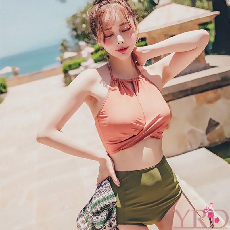 Bộ bikini lưng cao màu trơn gợi cảm dành cho nữ | BigBuy360 - bigbuy360.vn