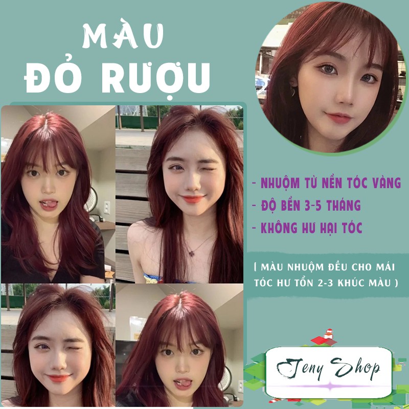 Thuốc nhuộm tóc màu đỏ rượu [ màu nhuộm không tẩy ]