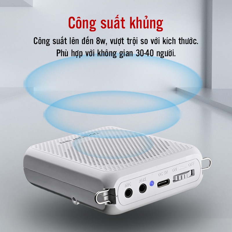 Máy Trợ Giảng Cao Cấp Takstar E126A Nhỏ Gọn, Bền Đẹp, Công Suất Loa 8W, Mic Nhạy, Lọc Ồn Tốt, Bảo Hành Chính Hãng 1 Năm