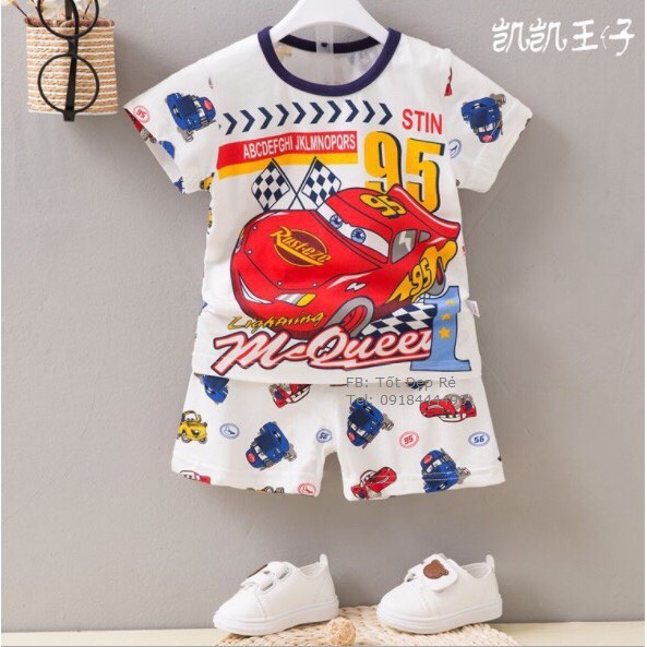 Bộ thun cộc tay chất đẹp in hình ô tô MCQueen