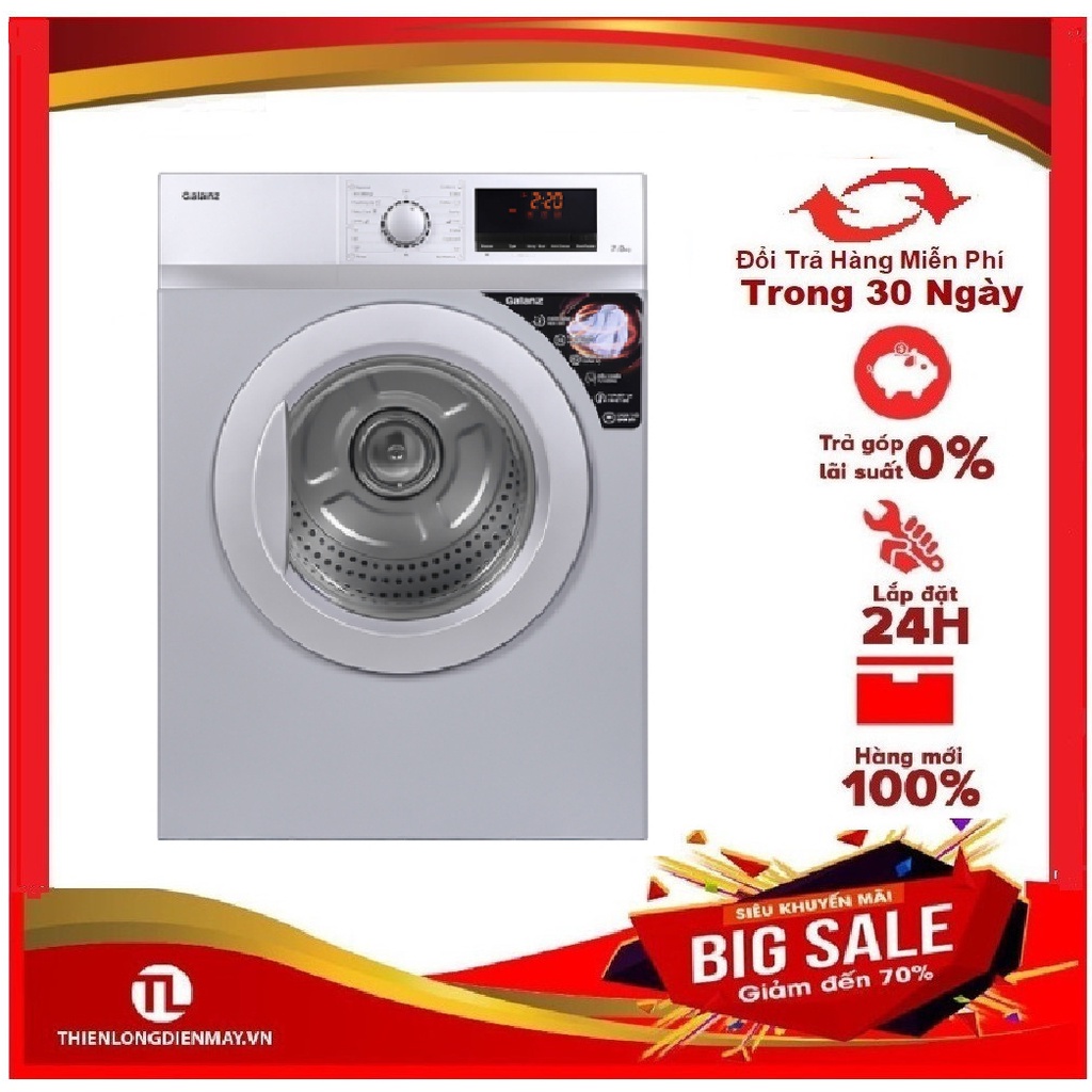 DV-80T5C(S) - MIỄN PHÍ CÔNG LẮP ĐẶT - Máy sấy Galanz 8.0 KG DV-80T5C(S) 15 chương trình sấy tự động