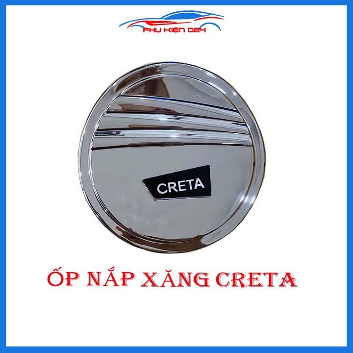 Ốp nắp xăng Creta 2022-2023 mạ crom bảo vệ chống trầy trang trí ô tô