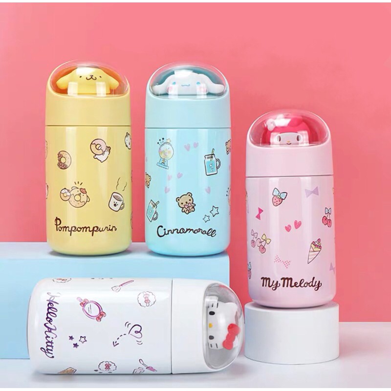 [ẢNH THẬT] Bình nước inox giữ nhiệt Sanrio Cinnamoroll Pompompurin MyMelody Hello Kitty - BST Sanrio Miniso