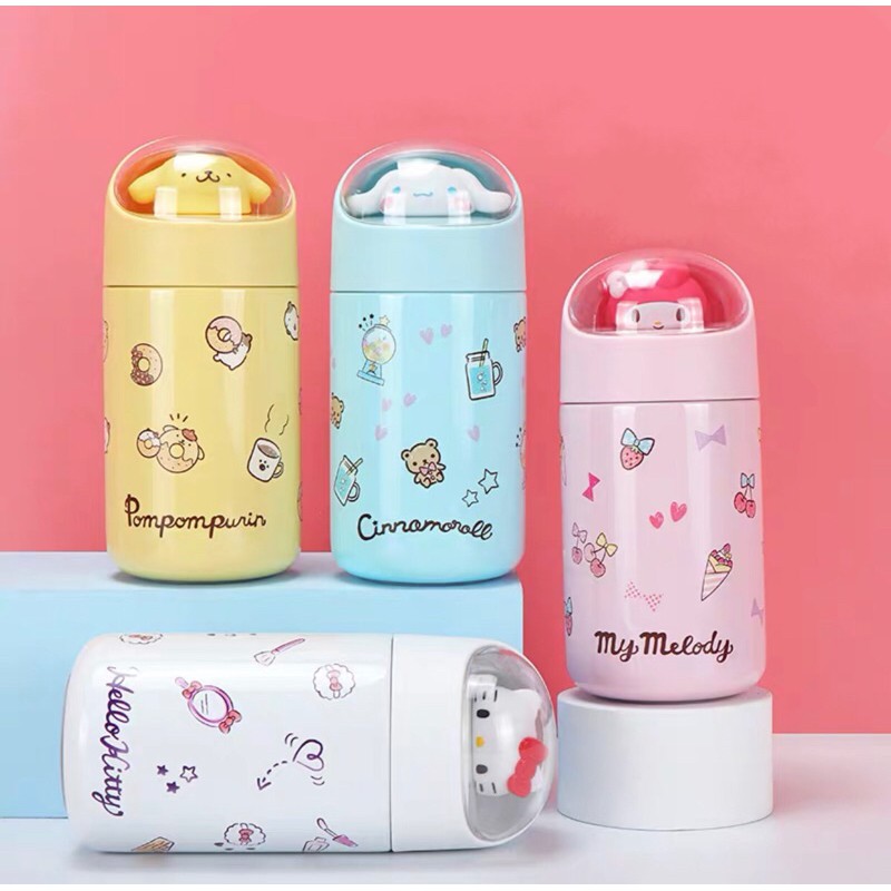 Bình nước inox giữ nhiệt Sanrio Cinnamoroll Pompompurin MyMelody Hello Kitty - BST Sanrio Miniso