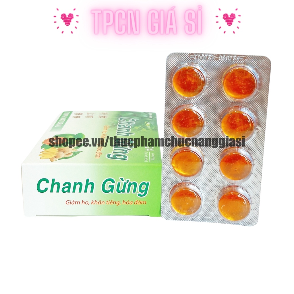 Kẹo ngậm CHANH GỪNG giảm ho, khan tiếng, ho có đờm - HỘP 24 viên