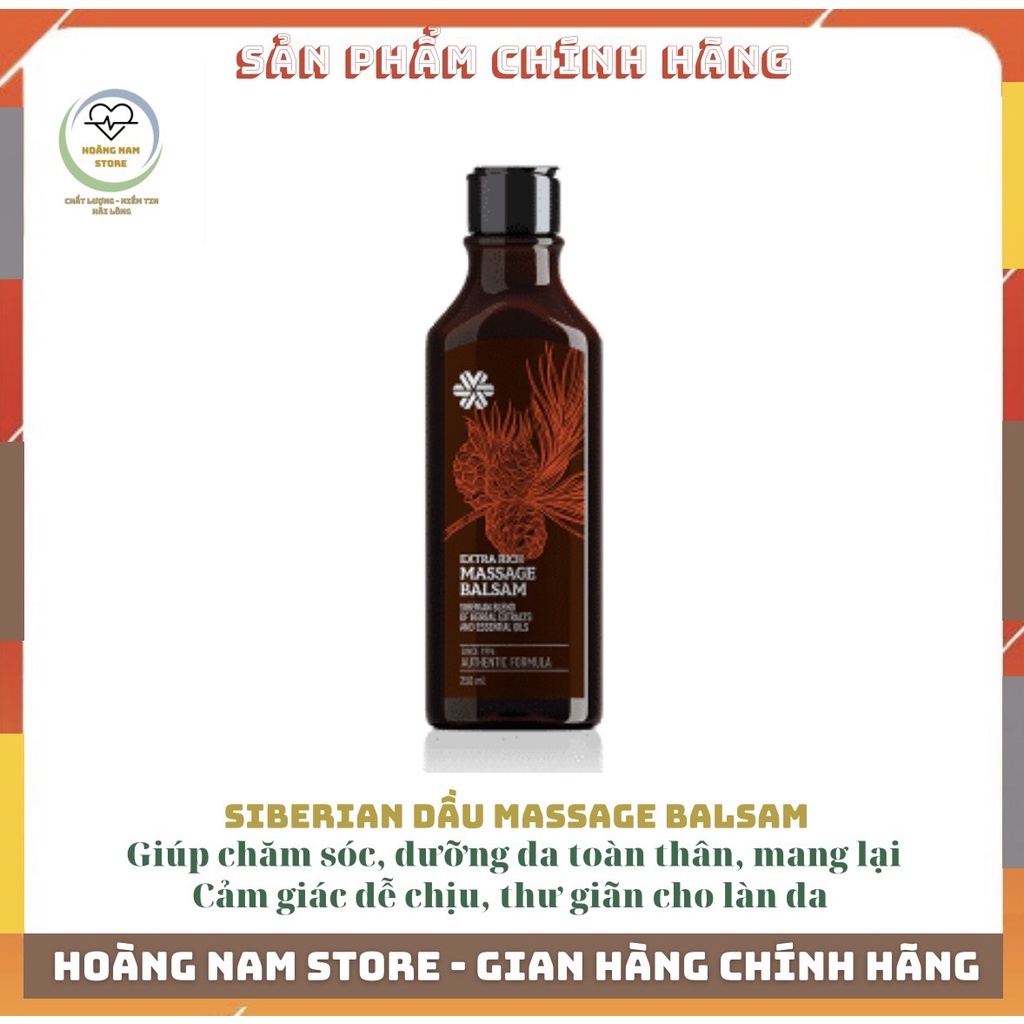 Dầu thơm mát xa Siberian Extra Rich Massage Balsam, giúp chăm sóc và dưỡng da toàn thân, chai 250 ml