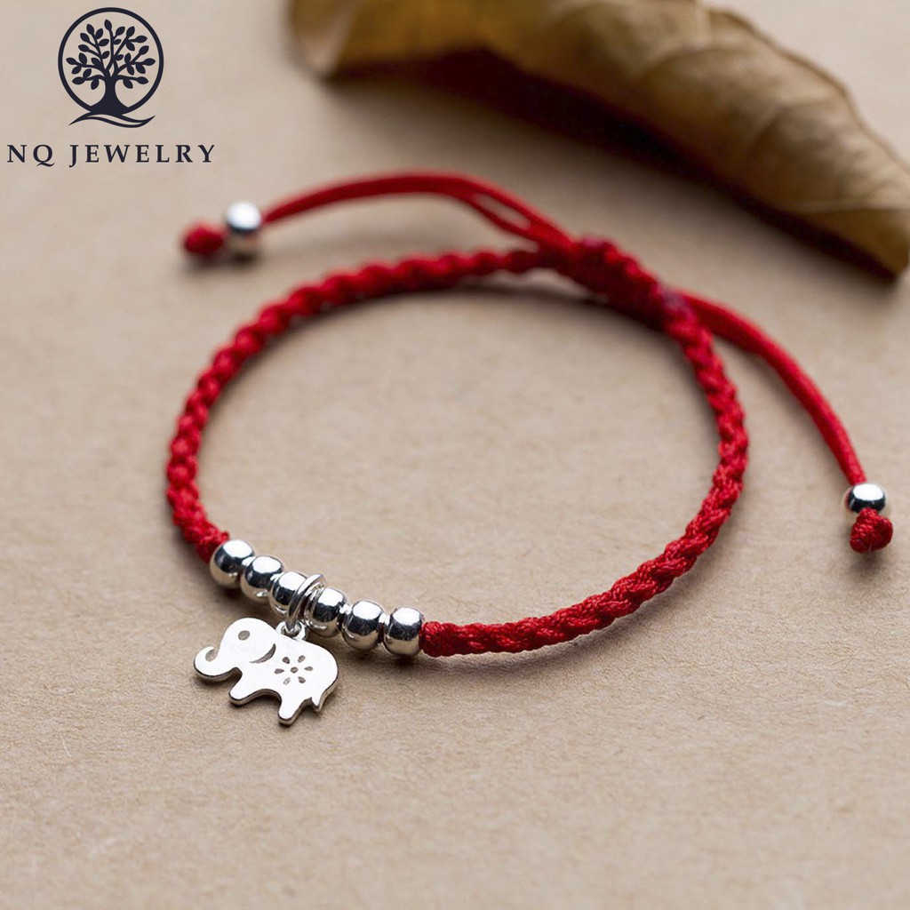 Vòng thắt dây đỏ chú voi nhỏ - NQ Jewelry