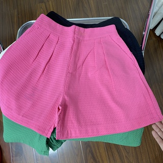 Quần short lưng cao phối lưng thun
