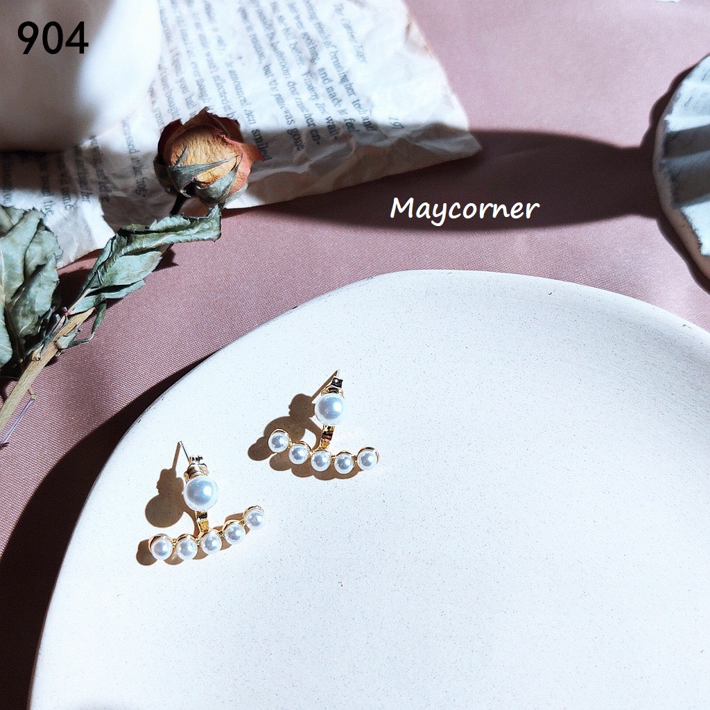 Khuyên tai cao cấp mạ bạc 925 đính ngọc