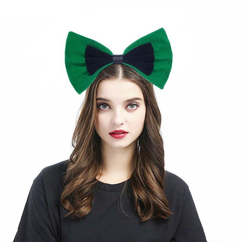 Băng Đô Nơ Lớn Xếp Ly Trang Trí Tiệc Halloween / Giáng Sinh