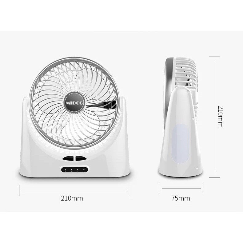 [NEW] Quạt tích điện thế hệ mới nhất- pin 6-8 giờ-Làm sạc dự phòng,có đèn led, quay 120 độ ( tặng dây sạc) | BigBuy360 - bigbuy360.vn