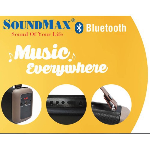[Mã ELMS4 giảm 7% đơn 500K] Loa di động Bluetooth SoundMax SB206 - Chính hãng
