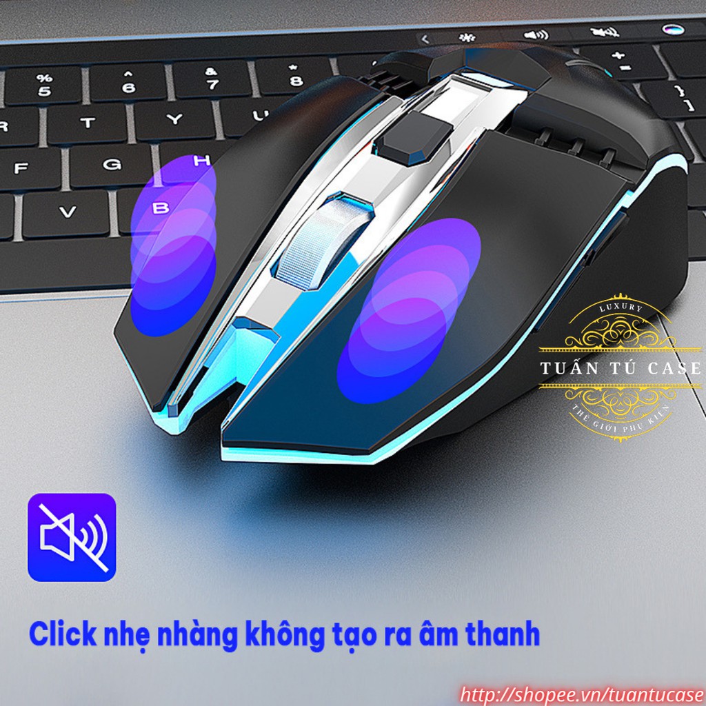 Chuột Bluetooth Gaming X5 chính hãng Free Wolf kết nối không dây có đèn Led 6 màu - Thiết kế đỉnh cao