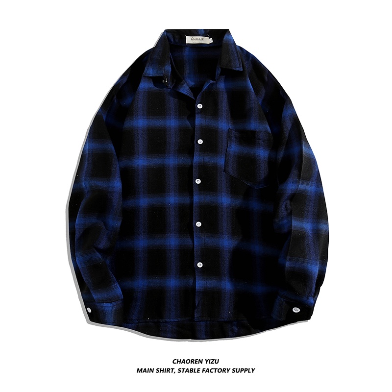 Áo Sơ Mi Caro Tay Dài Dáng Rộng Phong Cách Hàn Quốc Cho Nam Size M-3XL 3 Màu