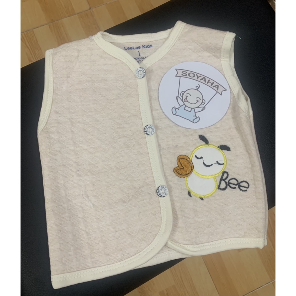 Áo Gile Nỉ Xốp Thu Đông  Bé Trai Bé Gái  Leeleekids Hình Thêu Dễ Thương GL01