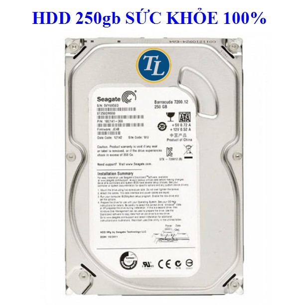 Ổ cứng PC máy để bàn HDD 250GB sức khỏe 100% máy vi tính cũ