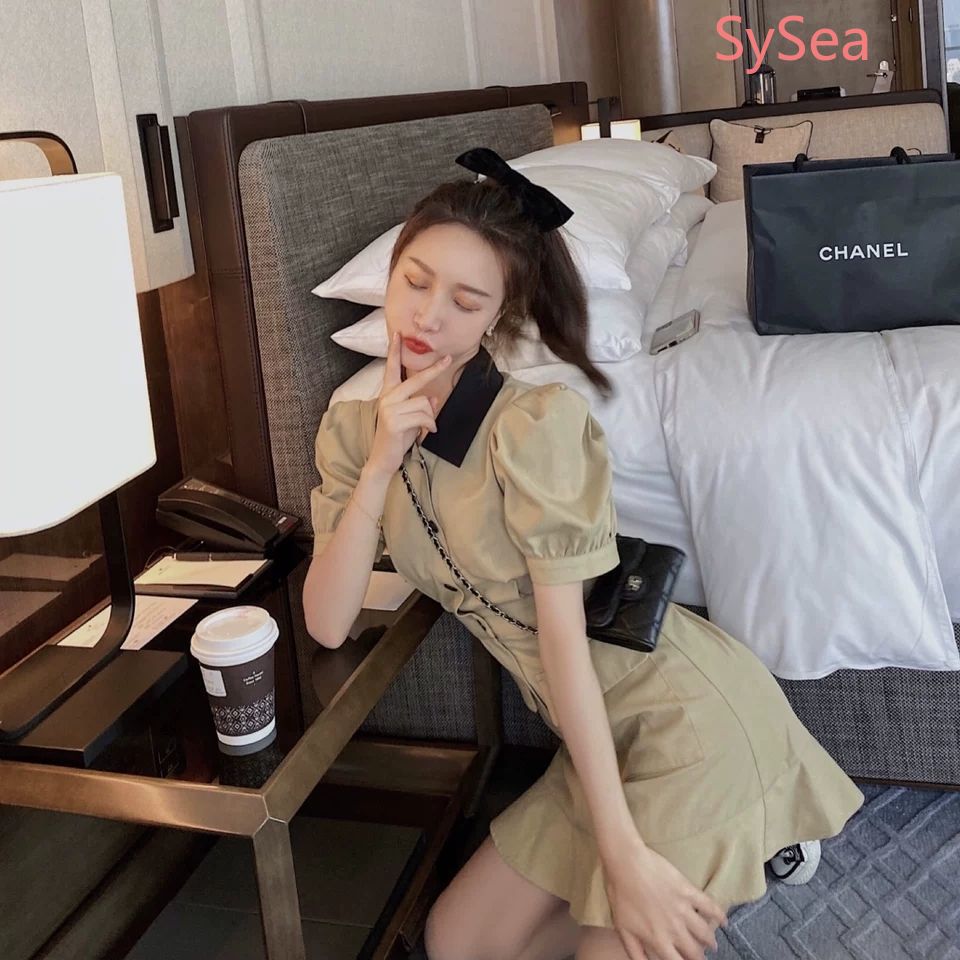 Đầm Đuôi Cá Vải Kaki Tay Ngắn Phong Cách Retro Thời Trang Mùa Hè | BigBuy360 - bigbuy360.vn