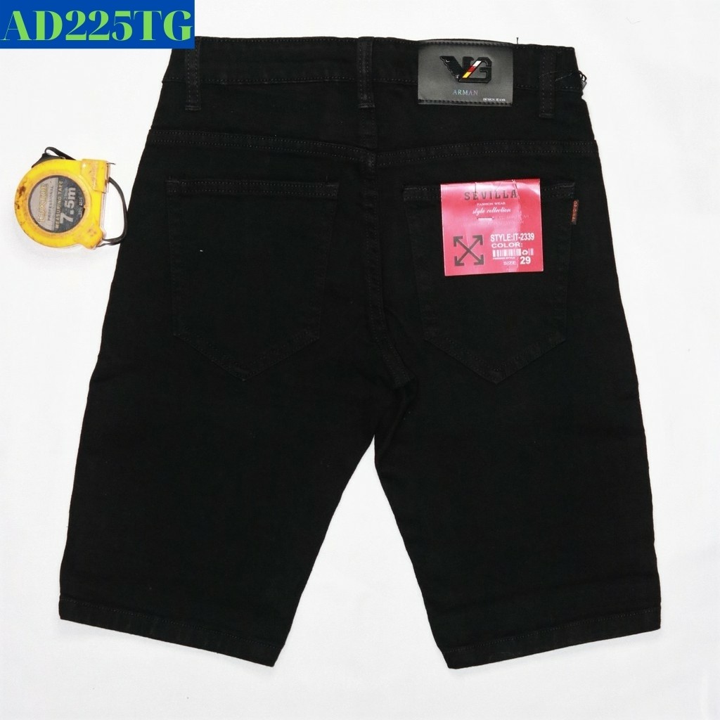 Quần Short Nam SH225TG Short Jean Nam Chất Bò VNXK Co Dãn Cao Cấp Đen Trơn TG23 Hàng Xưởng Tận Gốc (44-70KG) | BigBuy360 - bigbuy360.vn