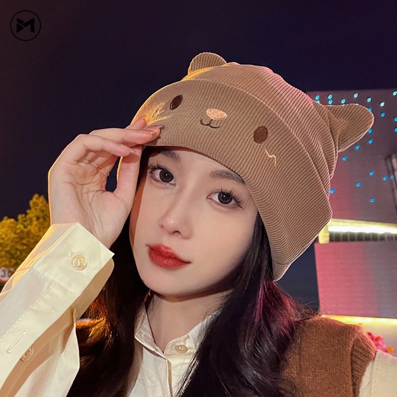 Mũ beanie Đính Tai Thỏ Hoạt Hình Đáng Yêu Thời Trang 2022 Cho Mẹ Và Bé