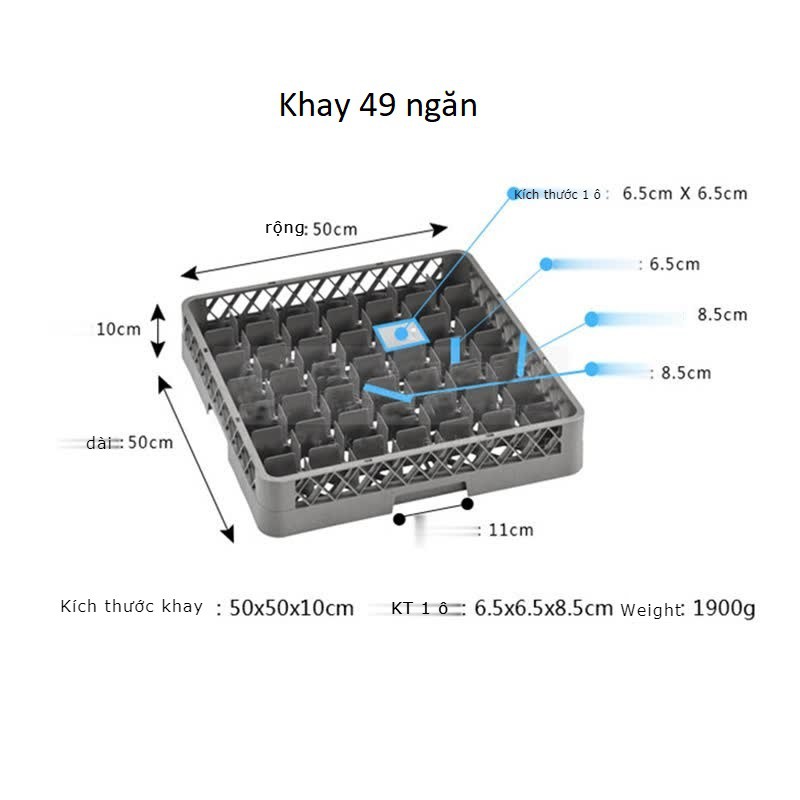 Khay nhựa đựng cốc, ly bia 49 ngăn