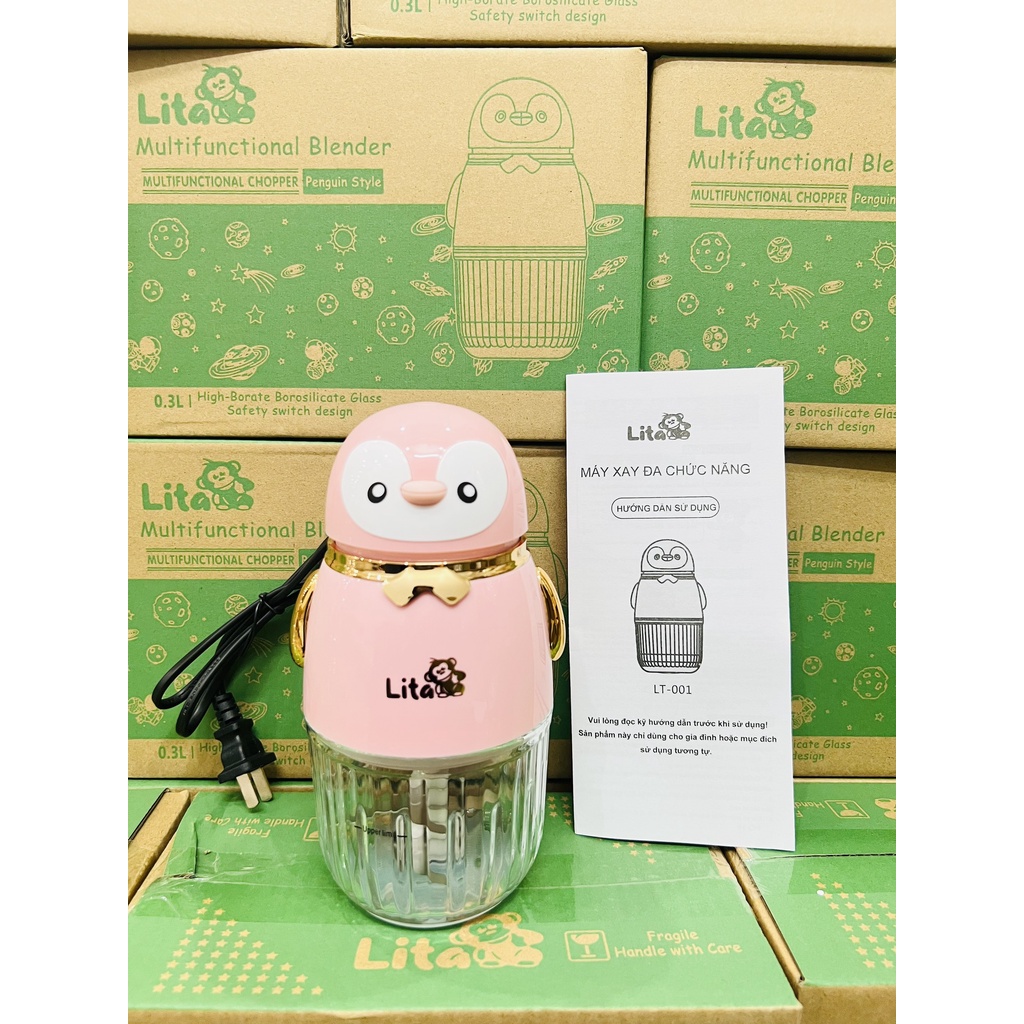 Máy Xay Ăn Dặm Lita 0.3L, 8 Lưỡi dao, công suất 200w