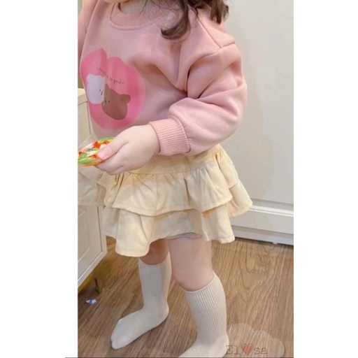 Set áo nỉ kèm chân váy 2 tầng cho bé gái (08-18kg) - TIỆM NHÀ SU