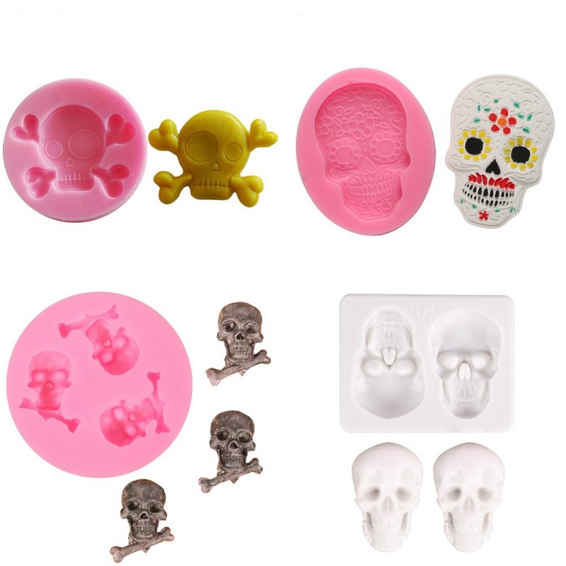 Khuôn Silicone Làm Bánh/Kẹo/Sô Cô La Hình Đầu Lâu 3D DIY