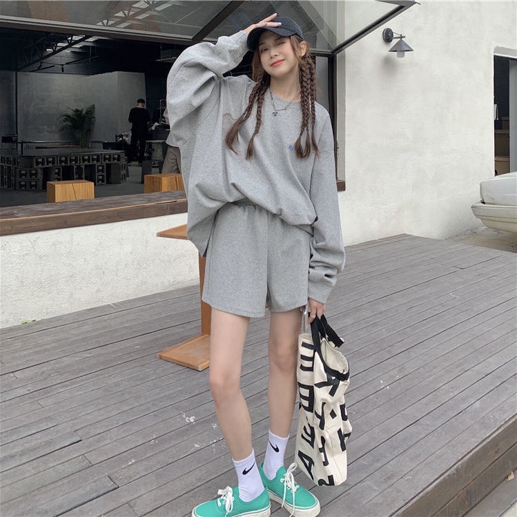 Set Áo Hoodie + Quần Short Thiết Kế Mới Năng Động Thời Trang Dành Cho Nữ