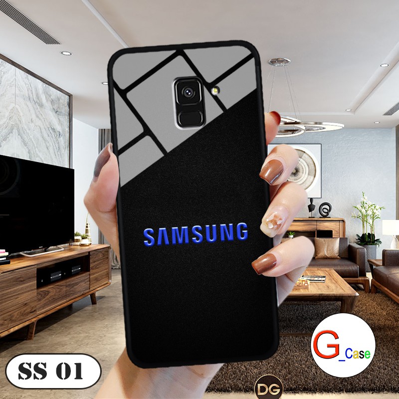 Ốp lưng Samsung A5 (2018)/A6 (2018)-lưng kính in logo hãng điện thoại