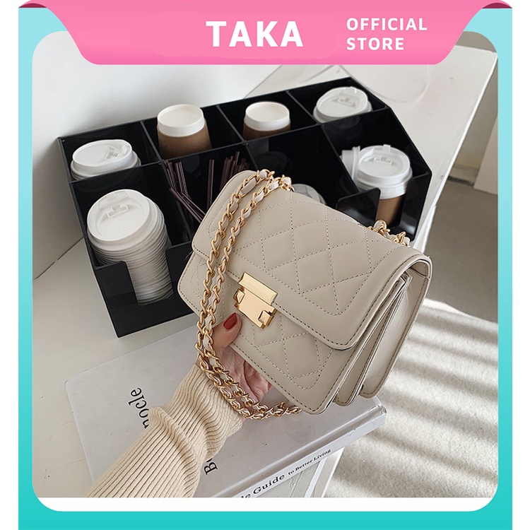 Túi xách kẹp nách nữ đẹp trắng caro thời trang Hàn Quốc hot trend TAKASTORE TKN B0735