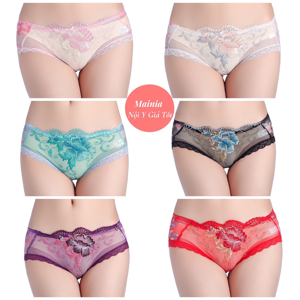 Quần Lót Nữ Ren Thêu Hoa Hồng 3D Xuyên Thấu Quần Chíp Nữ Sexy Gợi Cảm Cao Cấp Loại 1 Mainia Shop | BigBuy360 - bigbuy360.vn