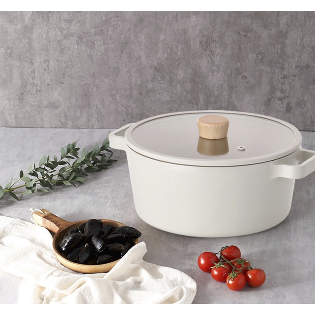 [Hàng chính hãng] Nồi / Chảo chống dính đáy từ FIKA NEOFLAM nhôm đúc phủ gốm tuỳ chọn set 16 - 18cm Hàn Quốc (màu trắng ngà)