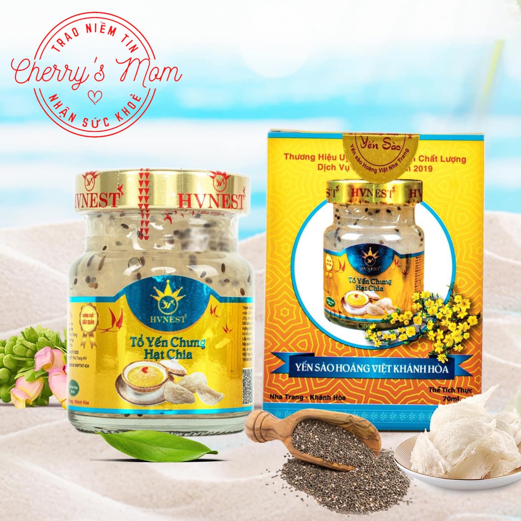 Tổ Yến Sào Chưng Hạt Chia Hoàng Việt (01 Hũ) Chưng Sẵn 70ml Chính Hãng Nha Trang Khánh Hòa Cho Bé, Bà Bầu