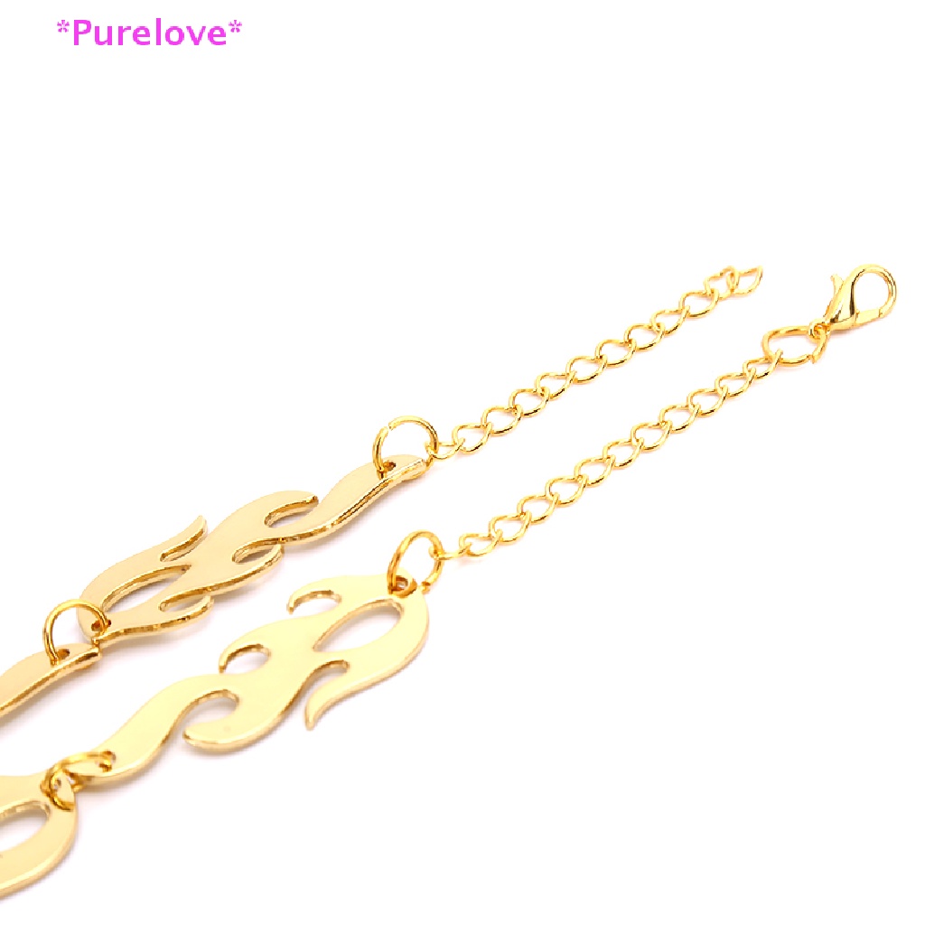 Vòng Cổ Choker Kim Loại Hình Ngọn Lửa Phong Cách Punk Hip Hop Thời Trang Cho Nam Và Nữ Mới