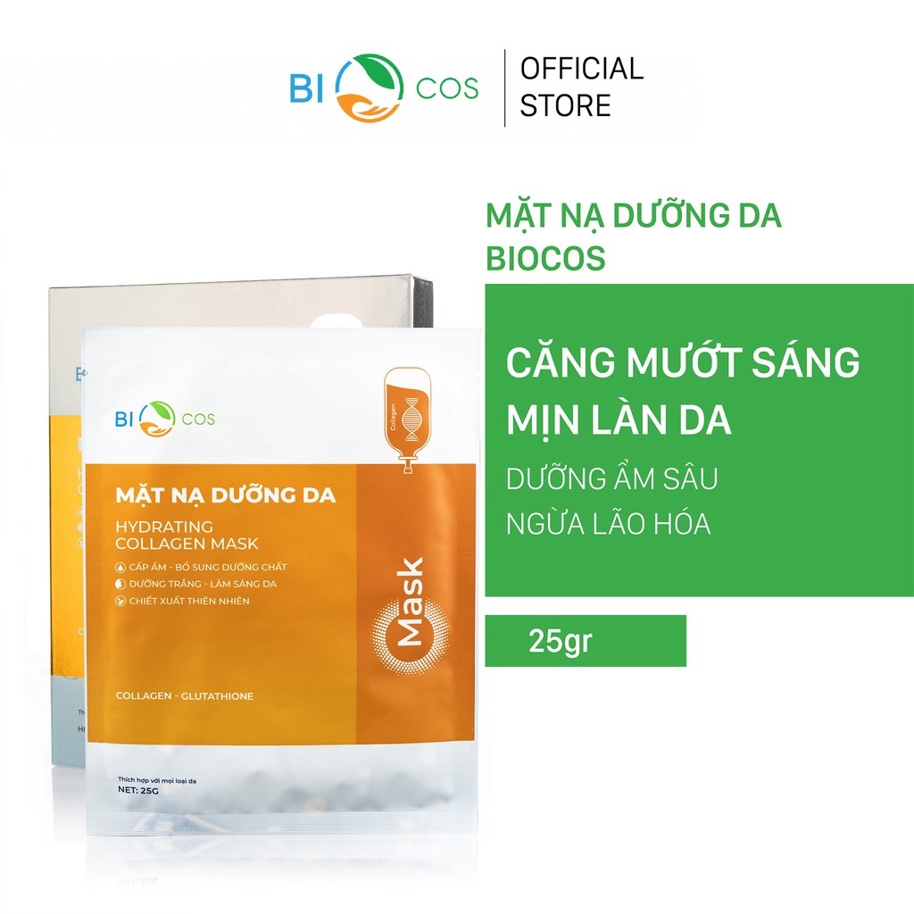 Mặt Nạ Dưỡng Da BIOCOS - Hydrating Collagen Mask - Hộp 5 Gói