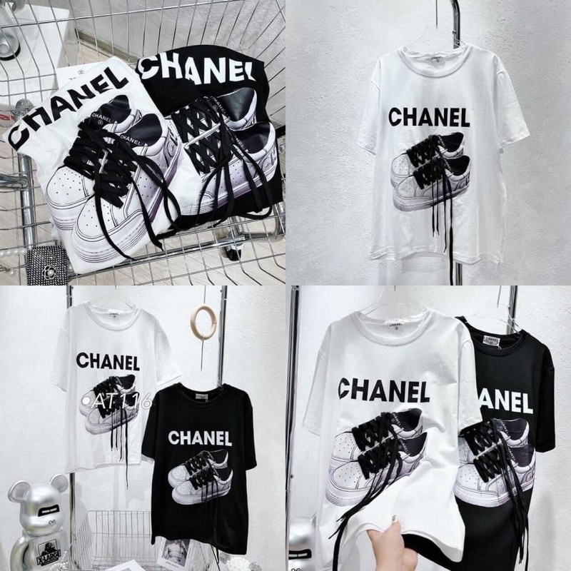 Áo phông đôi giày buộc dây CG hình nổi