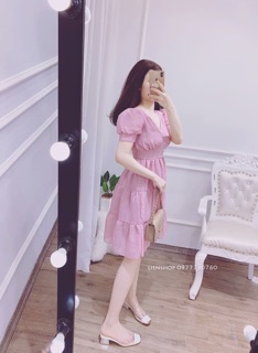 Váy voan tơ đính ngọc (4 màu kèm ảnh thật )