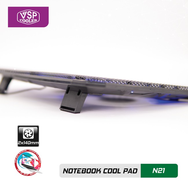 [ Siêu_Sale] Đế tản nhiệt laptop Cooler chính hãng 2 quạt to 14cm