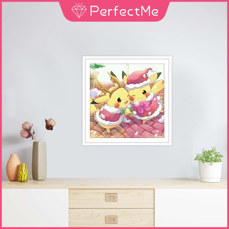 Bộ tranh đính đá 5D tự làm hình Pikachu 30X30