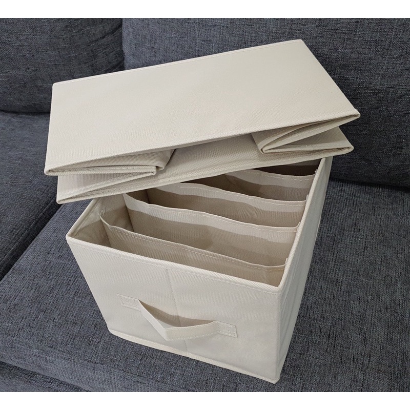 Hộp Đựng Quần Áo Chia Ngăn, Khay Để Áo Len, Quần Jean Giữ Form Dáng, Hộp Vải Gấp Gọn Đa Năng Tiện Ích