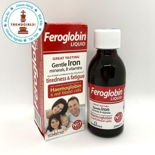 siro Sắt nước cho bé Feroglobin Liquid, Anh (200ml) hỗ trợ tái tạo hồng cầu ngừa thiếu máu cho trẻ từ 3 tuổi