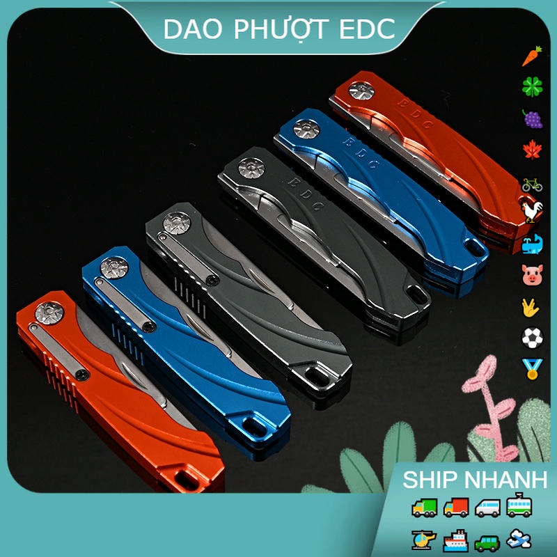 Dao Phượt Gấp Mini - Treo Chùm Chìa Khóa - Có Lưỡi Phụ Đi Kèm