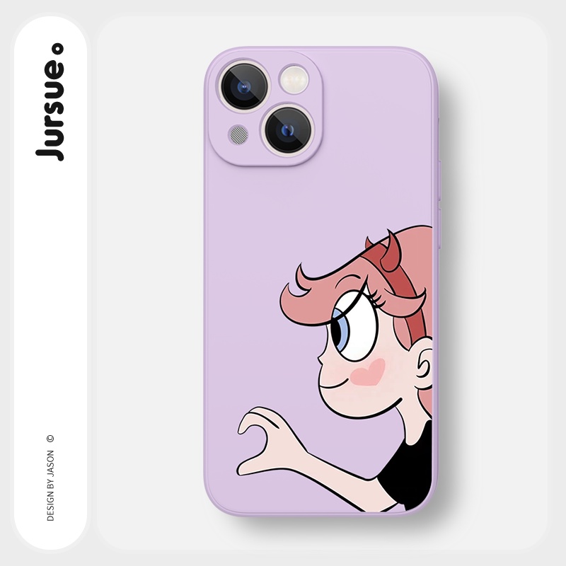 Ốp lưng JURSUE hoạt hình cặp đôi dễ thương đẹp cho iPhone 13 12 11 Pro Max SE 2020 X XR XS 8 7 ip 6S 6 Plus Y2069